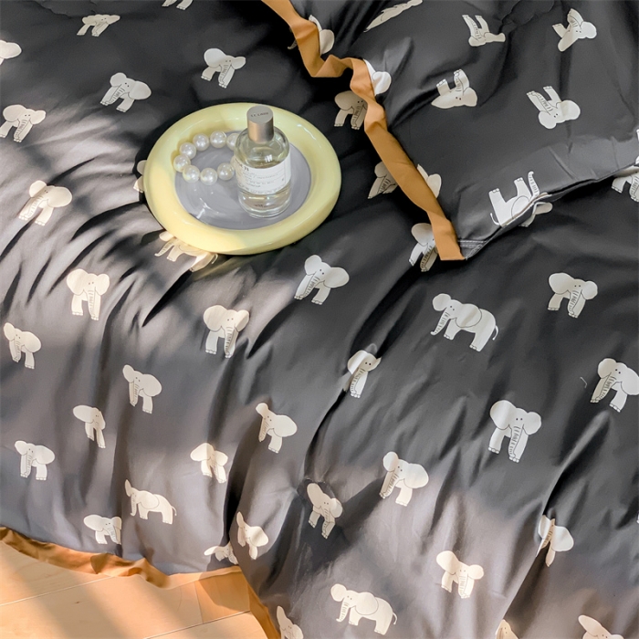 91家纺网 家纺一手货源 找家纺 汇庭 2022新款60s数码印花春秋被 象多多