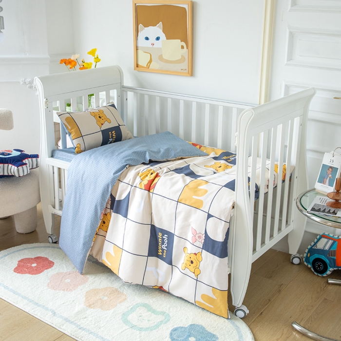 91家纺网 家纺一手货源 找家纺 小芽 迪士尼正版授权全棉幼儿园三件套 维尼宝贝