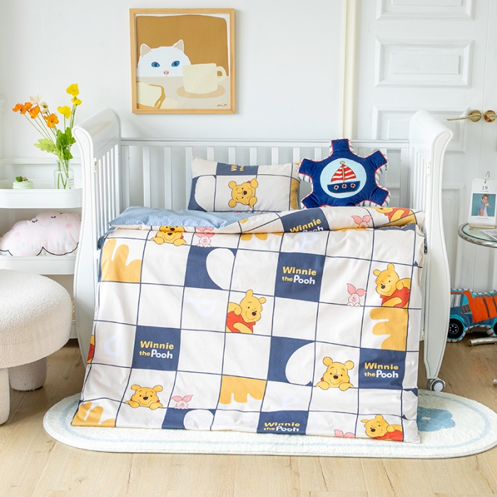 91家纺网 家纺一手货源 找家纺 小芽 迪士尼正版授权全棉幼儿园三件套 维尼宝贝