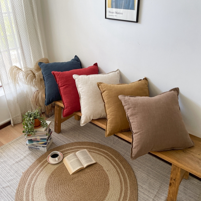 91家纺网 家纺一手货源 找家纺 （总）美茉家居 2023新款棉麻双针抱枕