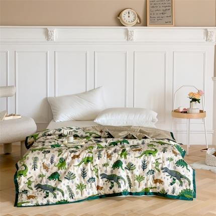 汇庭 2022新款60s数码印花春秋被 恐龙森林