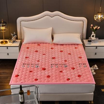 91家纺网 家纺一手货源 找家纺 索弗莱 2022新款 加厚宽边牛奶绒床垫 恐龙