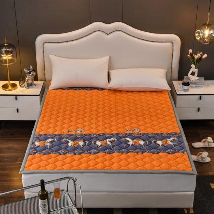 91家纺网 家纺一手货源 找家纺 索弗莱 2022新款 加厚宽边牛奶绒床垫 恐龙