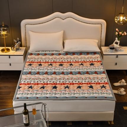 91家纺网 家纺一手货源 找家纺 索弗莱 2022新款 加厚宽边牛奶绒床垫 恐龙