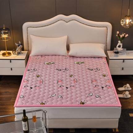 91家纺网 家纺一手货源 找家纺 索弗莱 2022新款 加厚宽边牛奶绒床垫 恐龙