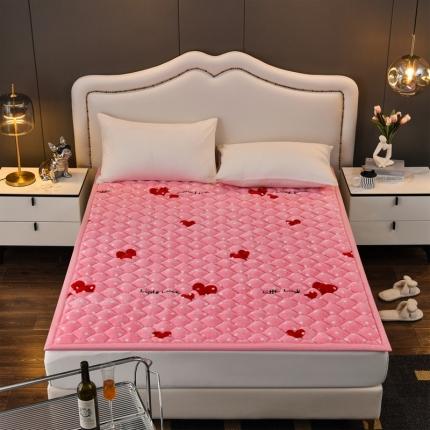 91家纺网 家纺一手货源 找家纺 索弗莱 2022新款 加厚宽边牛奶绒床垫 恐龙