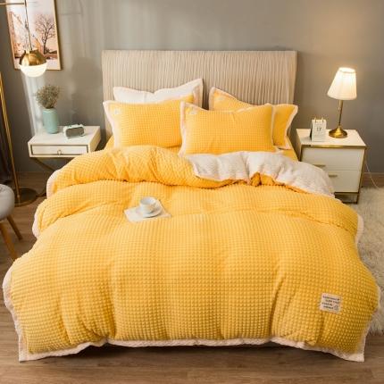 91家纺网 家纺一手货源 找家纺 （总）印季家纺 2024新款牛奶绒纯色包边四件套