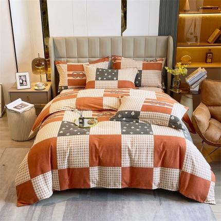 91家纺网 家纺一手货源 找家纺 凯磊家纺   2022新款.磨毛四件套 千鸟格