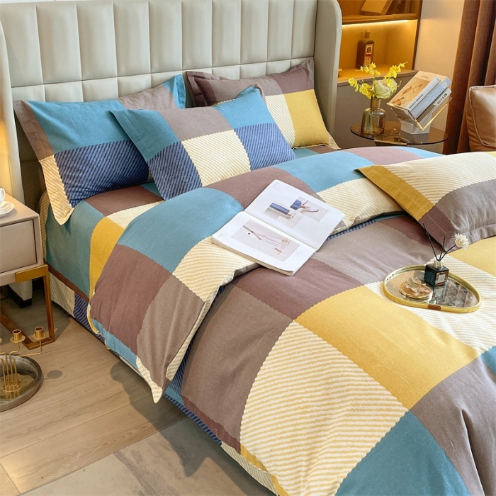 91家纺网 家纺一手货源 找家纺 凯磊家纺   2022新款.磨毛四件套 魔方城