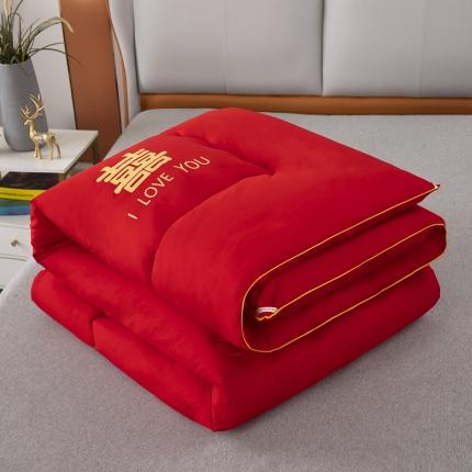 91家纺网 家纺一手货源 找家纺 （总）飞翔 2023新款磨毛大豆被婚庆被子冬被