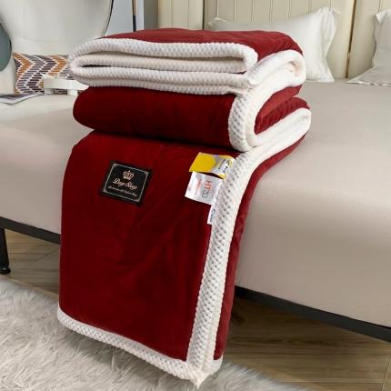 澳洲羽 2024新牛奶绒+羊羔绒盖毯毛毯子床单绒被子 复古-红