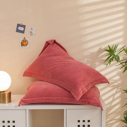 91家纺网 家纺一手货源 找家纺 （总）好阁 2022新款200g纯色牛奶绒单品枕套