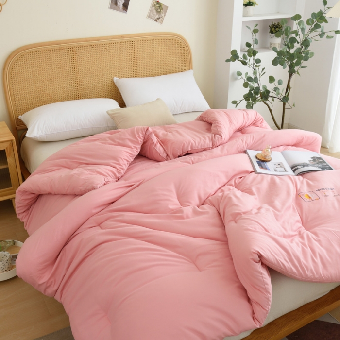 91家纺网 家纺一手货源 找家纺 德芙素色简约日式水洗棉被芯整张仿丝棉春秋被保暖冬被包质检 波尔多红Bordeaux Red