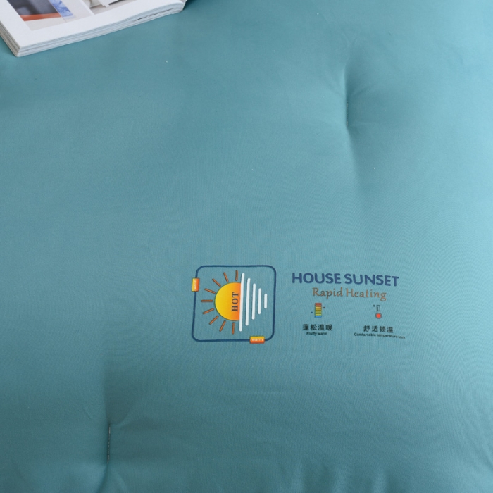 91家纺网 家纺一手货源 找家纺 德芙素色简约日式水洗棉被芯整张仿丝棉春秋被保暖冬被包质检 墨绿色Blackish Green