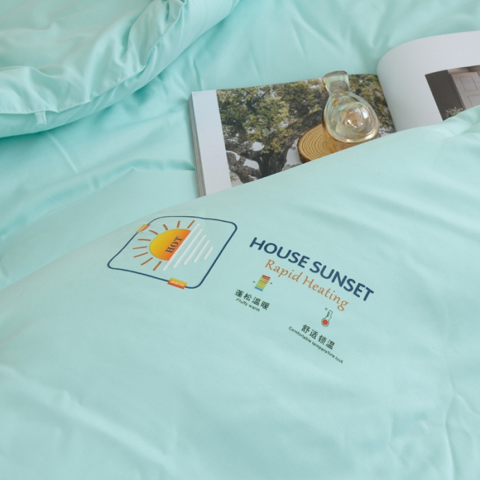 91家纺网 家纺一手货源 找家纺 德芙素色简约日式水洗棉被芯整张仿丝棉春秋被保暖冬被包质检 竹青色Bamboo Cyan