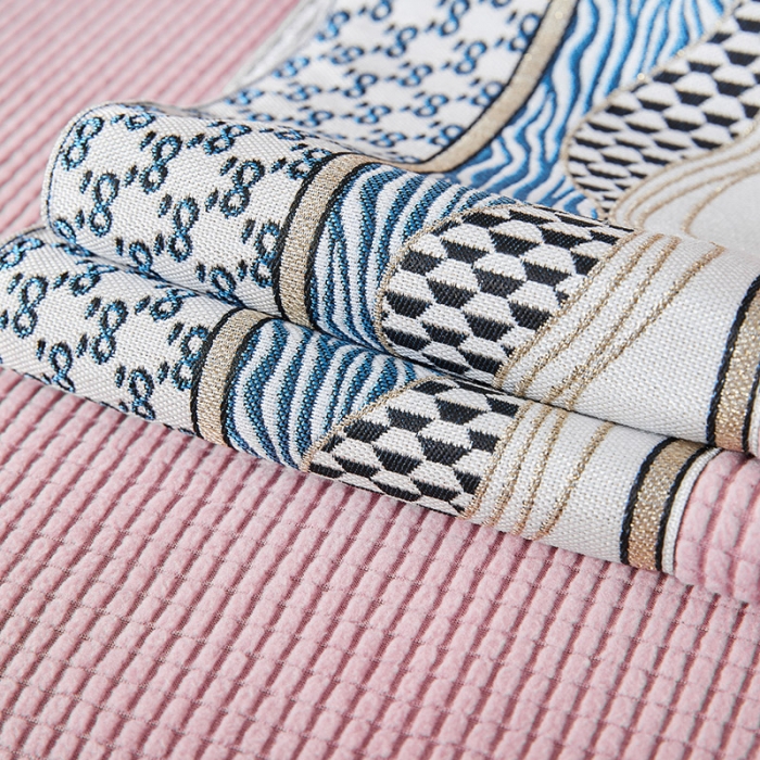 91家纺网 家纺一手货源 找家纺 千逸虹 2024新款加厚柔软防滑金粒绒沙发垫 粉色