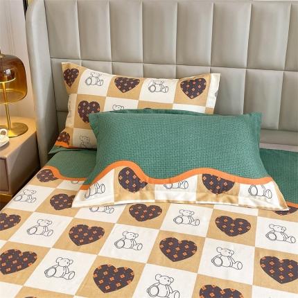 91家纺网 家纺一手货源 找家纺 凯磊2022新款.磨毛系列单枕套48*74cm/对幸福小熊