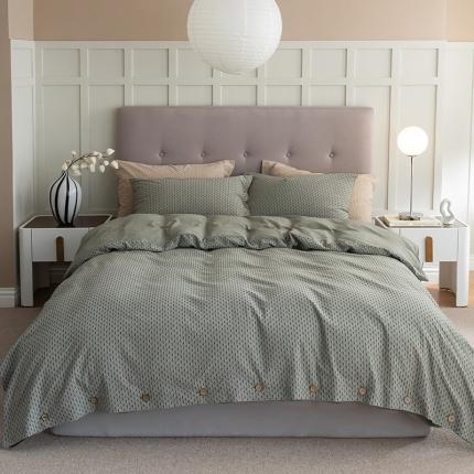 91家纺网 家纺一手货源 找家纺 华超针织 2022新款满天星提花四件套 满天星 灰绿