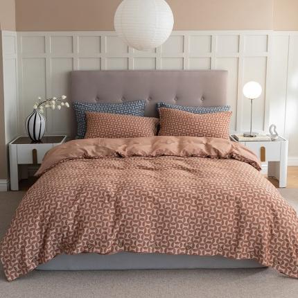 91家纺网 家纺一手货源 找家纺 华超针织 2022新款风车提花四件套 南瓜风车