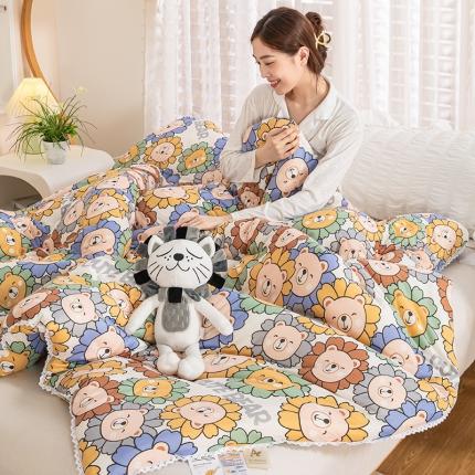 91家纺网 家纺一手货源 找家纺 （总）芯恋 2025款针织棉大豆被子被芯春秋加厚冬被直播