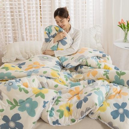 91家纺网 家纺一手货源 找家纺 （总）芯恋 2025款针织棉大豆被子被芯春秋加厚冬被直播