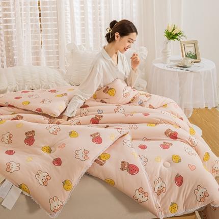 91家纺网 家纺一手货源 找家纺 （总）芯恋 2025款针织棉大豆被子被芯春秋加厚冬被直播