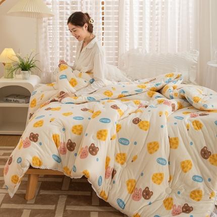 91家纺网 家纺一手货源 找家纺 （总）芯恋 2025款针织棉大豆被子被芯春秋加厚冬被直播