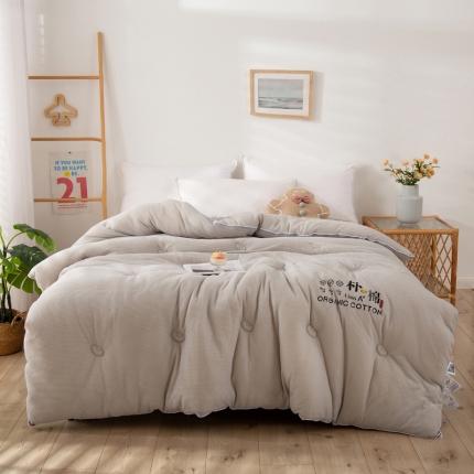 91家纺网 家纺一手货源 找家纺 薇玛仕-A类朴棉大豆被冬被 浅灰色