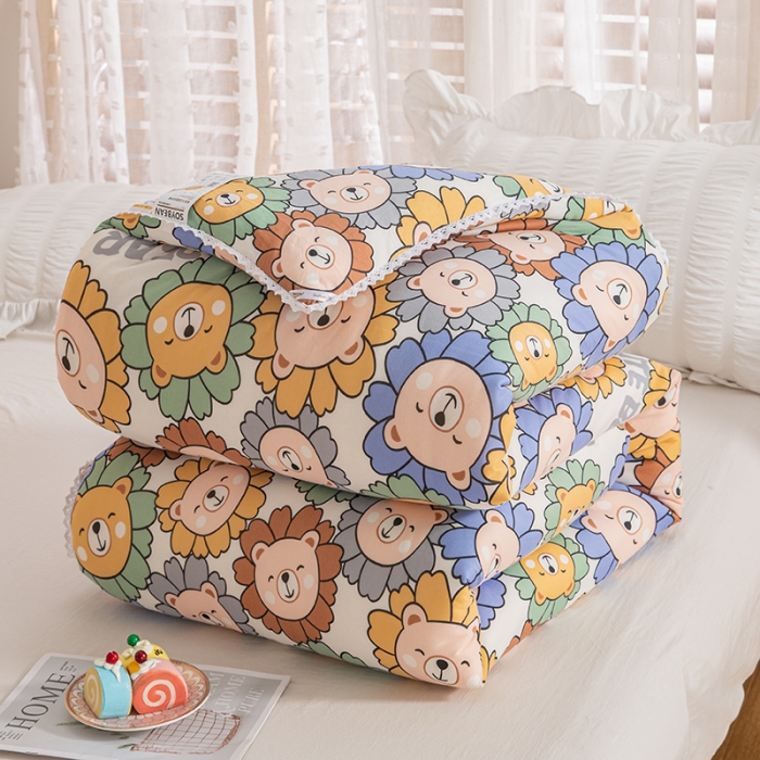 91家纺网 家纺一手货源 找家纺 芯恋 2025新款针织棉大豆被子被芯春秋加厚冬被 呆萌熊