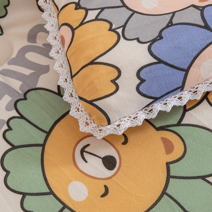 91家纺网 家纺一手货源 找家纺 芯恋 2025新款针织棉大豆被子被芯春秋加厚冬被 呆萌熊