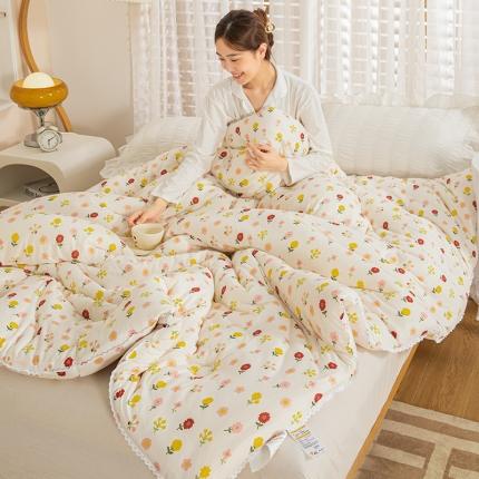 芯恋 2025新款针织棉大豆被子被芯春秋加厚冬被 花海