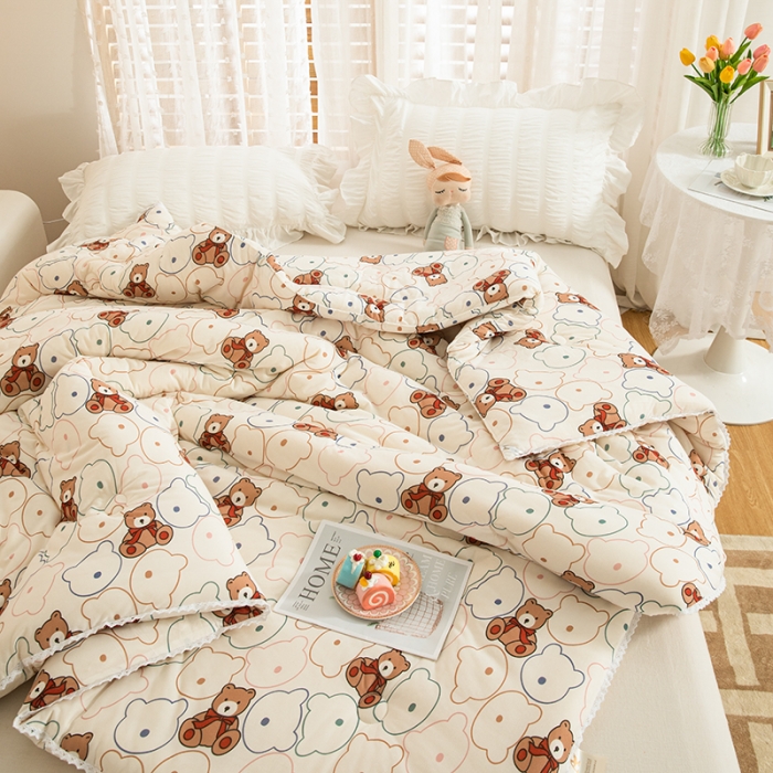 91家纺网 家纺一手货源 找家纺 芯恋 2025款针织棉大豆被子被芯春秋加厚冬被 活力小熊