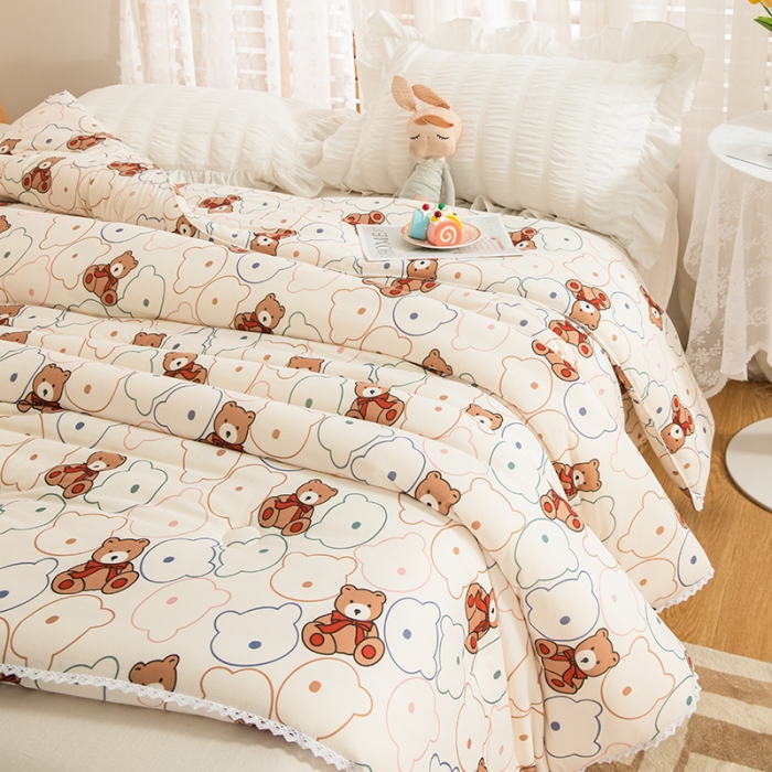 91家纺网 家纺一手货源 找家纺 芯恋 2025款针织棉大豆被子被芯春秋加厚冬被 活力小熊