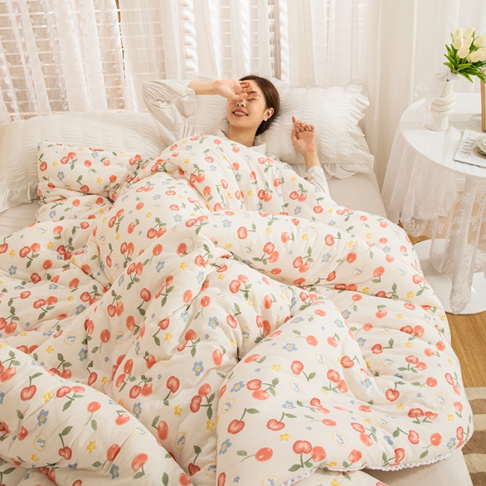 91家纺网 家纺一手货源 找家纺 芯恋 2025新款针织棉大豆被子被芯春秋加厚冬被浪漫春日