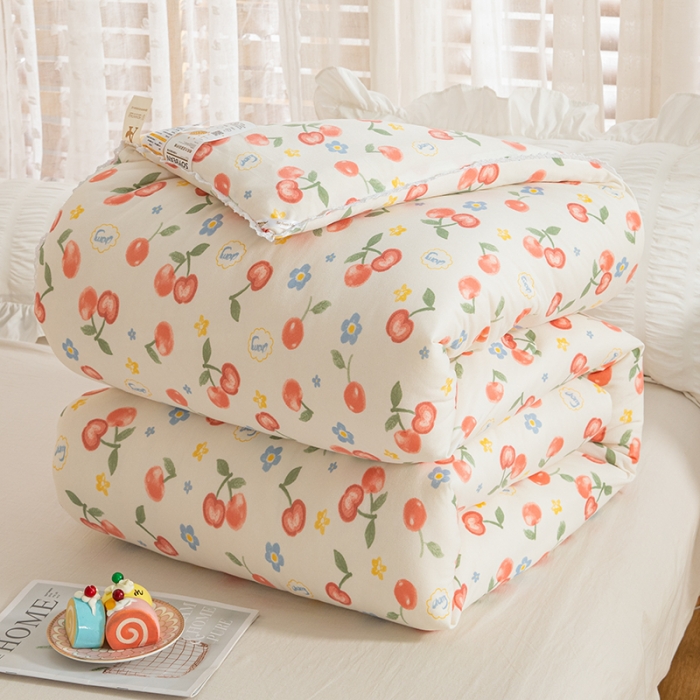 91家纺网 家纺一手货源 找家纺 芯恋 2025新款针织棉大豆被子被芯春秋加厚冬被浪漫春日