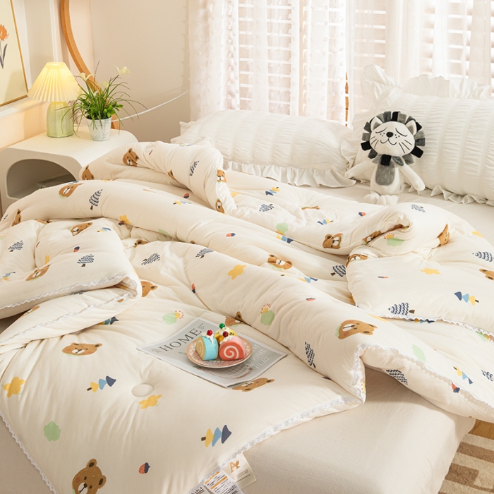 91家纺网 家纺一手货源 找家纺 芯恋 2025款针织棉大豆被子被芯春秋加厚冬被 萌熊乐园