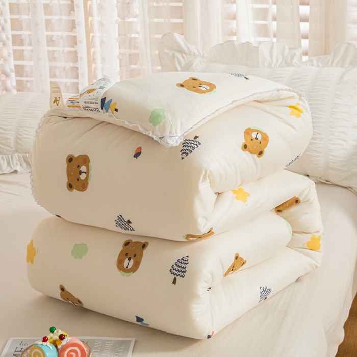 91家纺网 家纺一手货源 找家纺 芯恋 2025款针织棉大豆被子被芯春秋加厚冬被 萌熊乐园