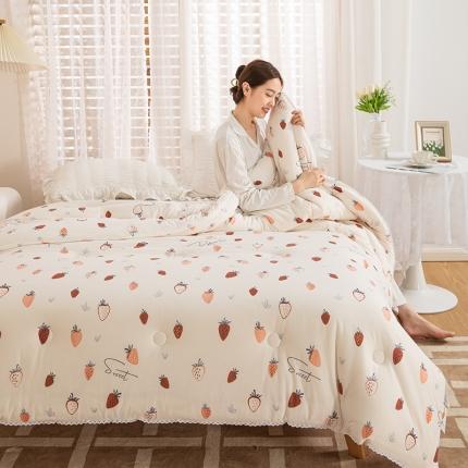 芯恋 2025款针织棉大豆被子被芯春秋加厚冬被 甜心草莓