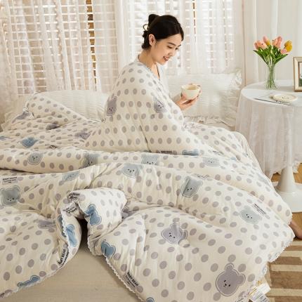 芯恋 2025新款针织棉大豆被子被芯春秋加厚冬被 晚安熊