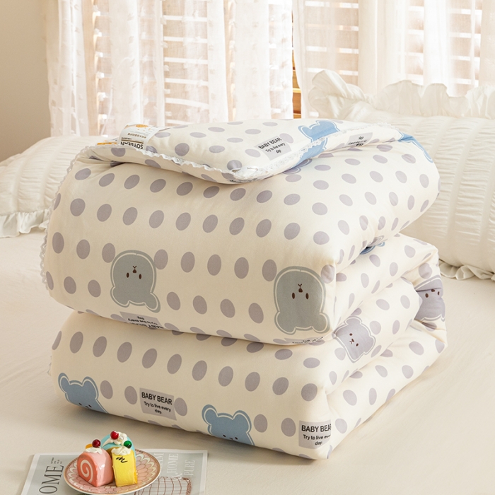 91家纺网 家纺一手货源 找家纺 芯恋 2025新款针织棉大豆被子被芯春秋加厚冬被 晚安熊