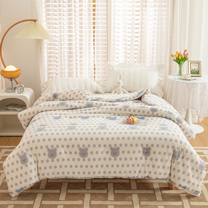 91家纺网 家纺一手货源 找家纺 芯恋 2025新款针织棉大豆被子被芯春秋加厚冬被 晚安熊