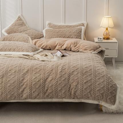 91家纺网 家纺一手货源 找家纺 潮邦2025【含买家秀】塔芙绒牛奶绒轻奢保暖四件套 塔芙浅咖