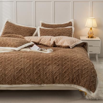 91家纺网 家纺一手货源 找家纺 潮邦2025【含买家秀】塔芙绒牛奶绒轻奢保暖四件套 塔芙深咖