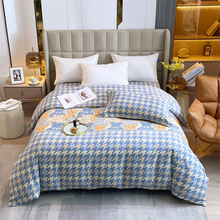 91家纺网 家纺一手货源 找家纺 凯磊家纺 2022新款.磨毛系列--单被套 欢乐熊