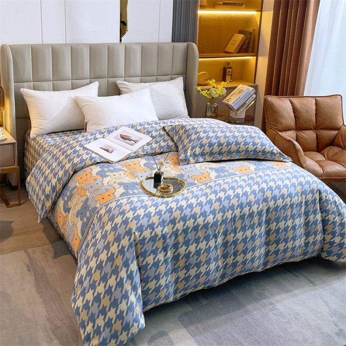 91家纺网 家纺一手货源 找家纺 凯磊家纺 2022新款.磨毛系列--单被套 欢乐熊