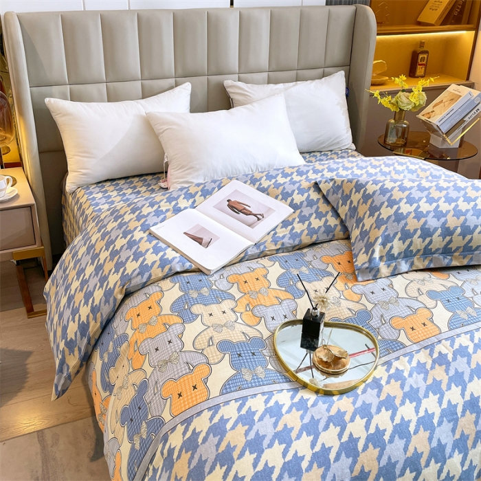 91家纺网 家纺一手货源 找家纺 凯磊家纺 2022新款.磨毛系列--单被套 欢乐熊