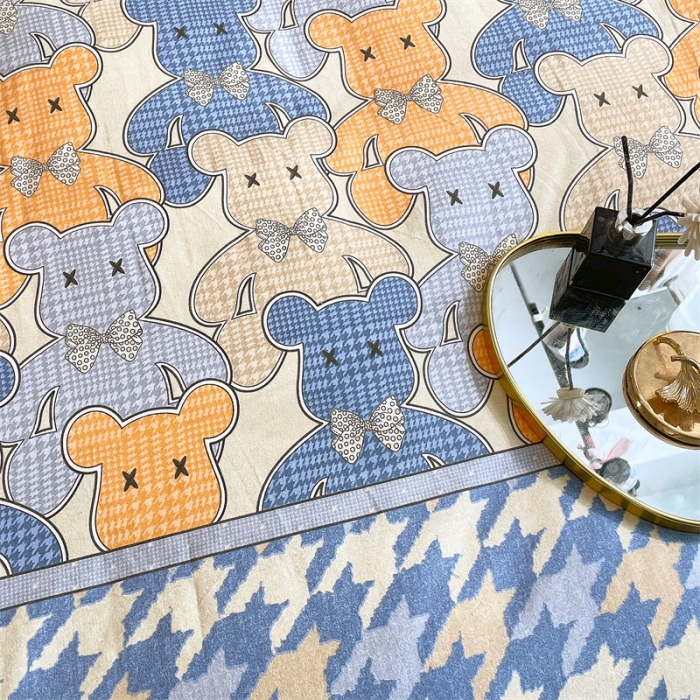 91家纺网 家纺一手货源 找家纺 凯磊家纺 2022新款.磨毛系列--单被套 欢乐熊