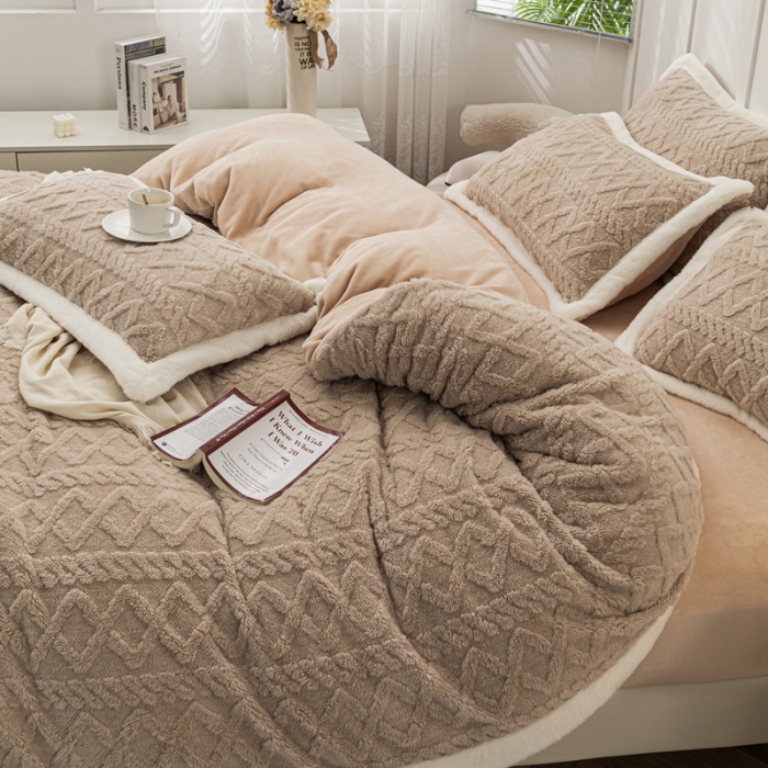 91家纺网 家纺一手货源 找家纺 （总）潮邦 2025【含买家秀】塔芙绒牛奶绒轻奢保暖四件套