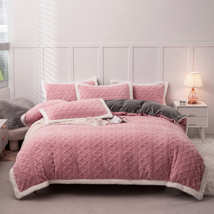 91家纺网 家纺一手货源 找家纺 潮邦 【含买家秀】塔芙绒牛奶绒轻奢保暖四件套 塔芙豆沙