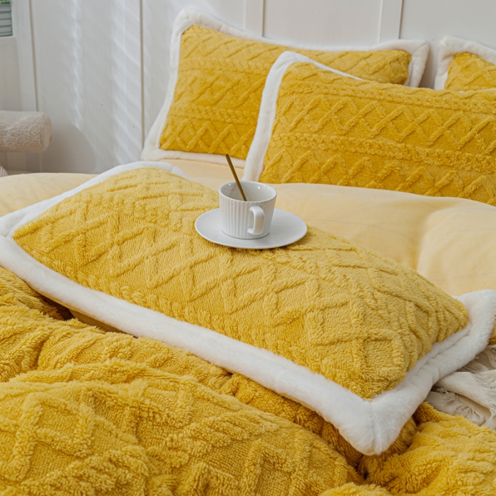 91家纺网 家纺一手货源 找家纺 潮邦 2025【含买家秀】塔芙绒牛奶绒轻奢保暖四件套 塔芙黄